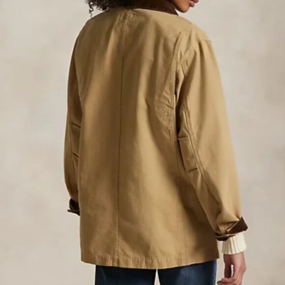 NWT Polo Ralph Lauren Beige Oversize Jacket Corduroy Collar Cuff Size Medium - Picture 4 of 13
